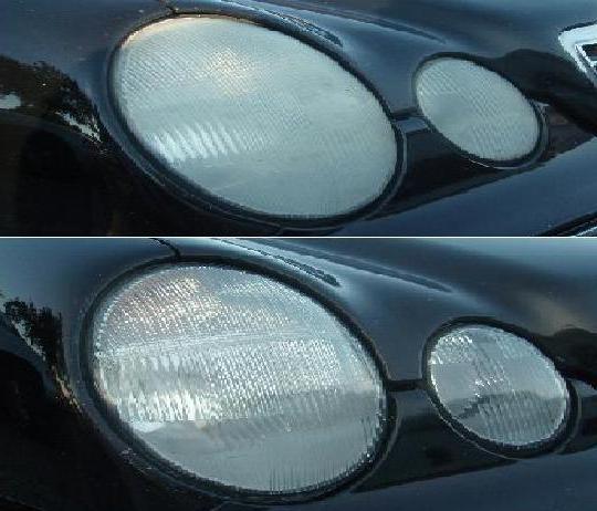 Autokoplamp polijsten