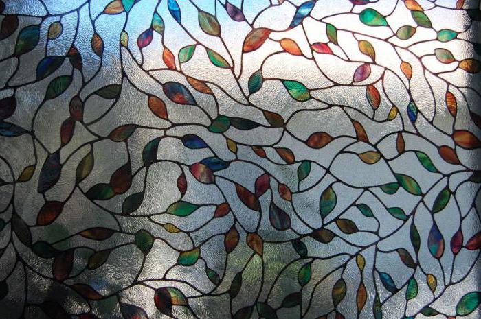 Folie voor glas, zelfklevend transparant, gekleurd, met patroon
