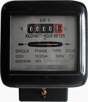 Aansluitschema voor eenfasige elektriciteitsmeter