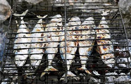 makreel op de brandstapel op de grillfoto 