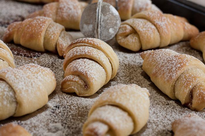 Bagels met marmelade van kwark, bladerdeeg, kort gebak - recepten