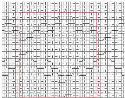 Gebreide rok: een diagram en een beschrijving van het werk