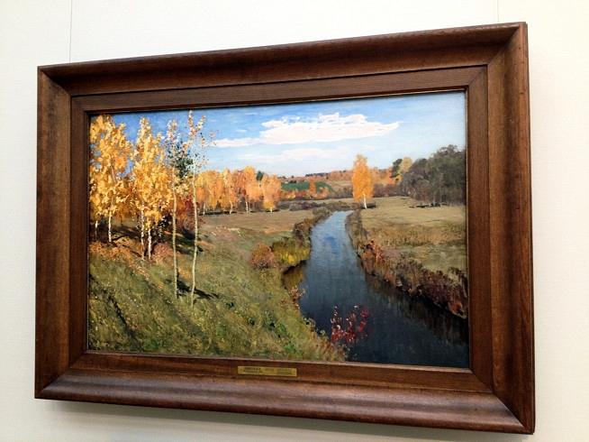 Schilderij "Golden Autumn" Levitan - poëzie, overgebracht op het doek