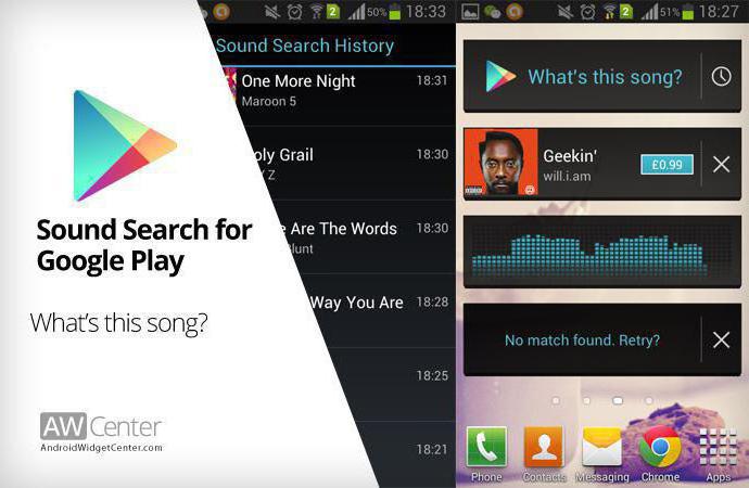 Herziening van populaire programma's voor herkenning van muziek op "Android"