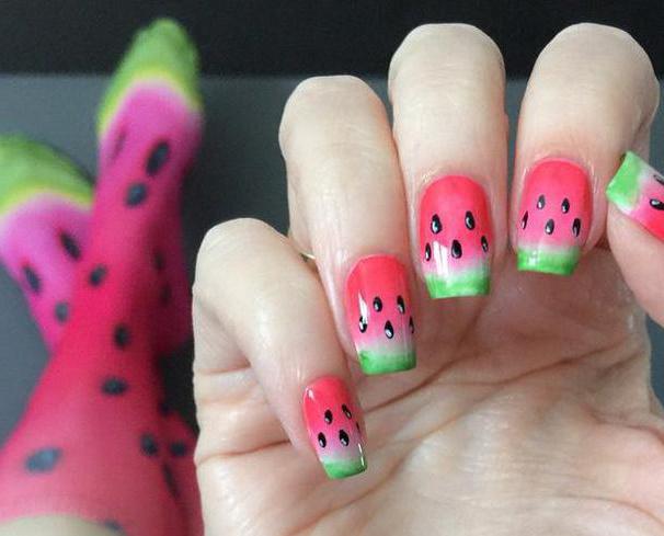 zomer watermeloen manicure 