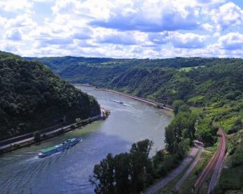 De rivieren van Europa. De rivier de Rijn is de grootste waterweg van West-Europa.