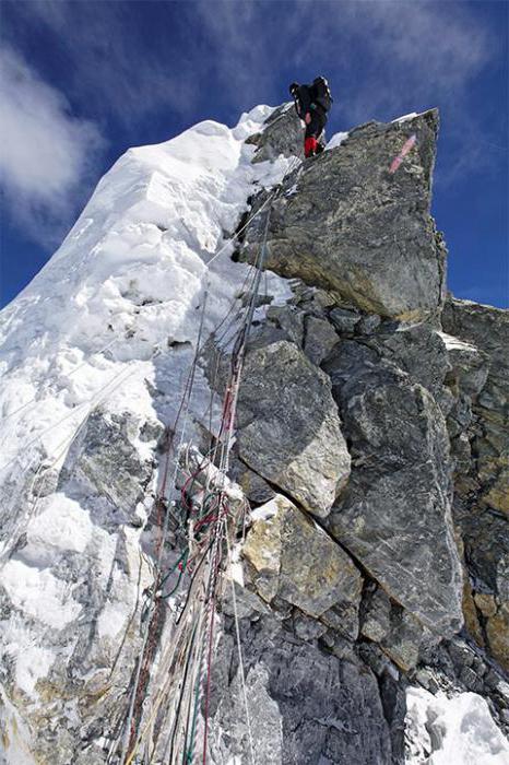 Hillary Hill, de berghelling van de Mount Everest: beschrijving en geschiedenis