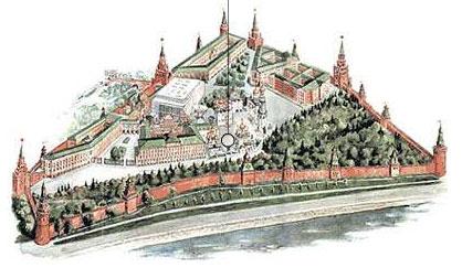 het kathedraalplein van het Kremlin van Moskou