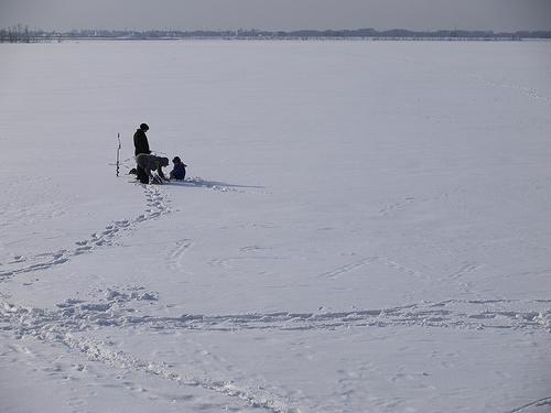 Vissen in de winter in Saratov