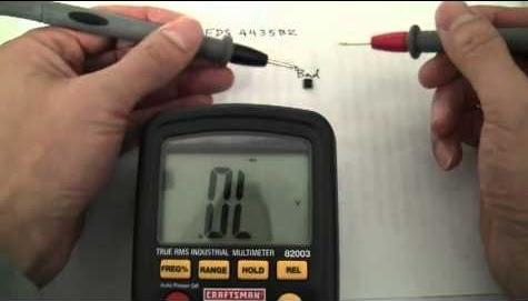 veldeffecttransistorcontrole met multimeter